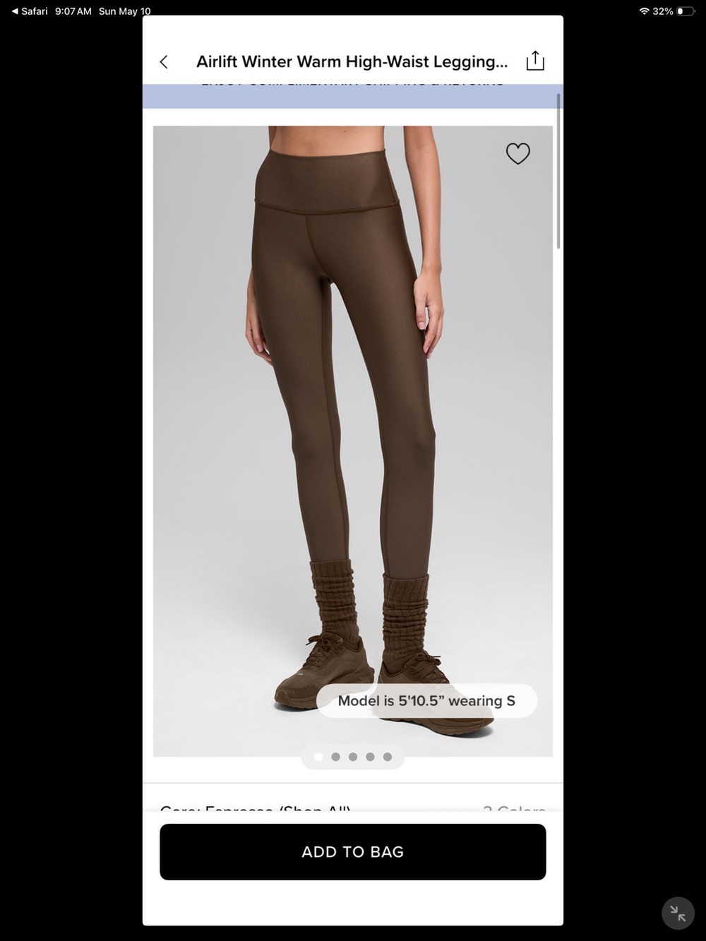 ALO Yoga High-Rise Leggings in espresso winter  warm airlift S